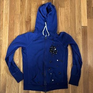 Madewell original year jeweled embellished zip hoodie M